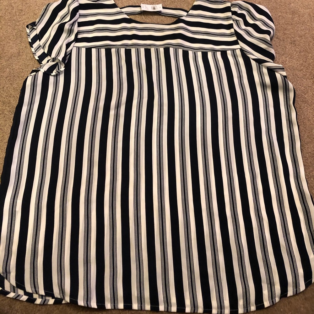 Loft Navy/White Stripe XL Blouse
